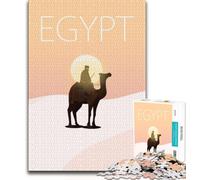 Puzzle 1000 pièces Égypte : Égyptien, Egyptgag, Difficile à compléter, mais Amusant et Humoristique, avec Affiche et fiche de Questions-réponses Assorties 38x26cm