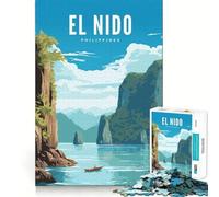 Puzzle 1000 pièces El Nido Palawan,Ajustement Parfait,Jeu,Concentration,entraînement,Amusement,détente,Cadeau de Noël (50x75cm)