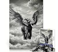Puzzle 1000 pièces Éléphant ailé dans Un Ciel Nuageux pour Adultes, activité relaxante et stimulante pour la mémoire, Cadeau de Noël Chaleureux et Confortable (50x75cm)