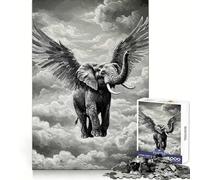 Puzzle 1000 pièces Éléphant ailé dans Un Ciel Nuageux pour Adultes, Exercice Mental, détente et Relaxation, Cadeau spécial (38x52cm)