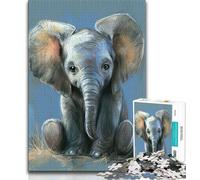 Puzzle 1000 pièces Éléphant Aquarelle pour Adultes, Jeux d'activités familiales stimulants, Jouet de Bricolage pour décoration Murale de la Maison (75x50cm)