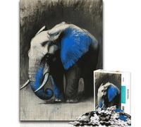 Puzzle 1000 pièces Éléphant Aquarelle pour Adultes, Jouets éducatifs et éducatifs, Jeux familiaux avec Affiche et fiche de Questions-réponses Assorties 38x26cm