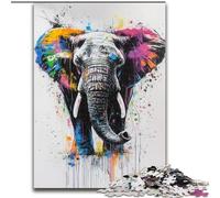 Puzzle 1000 pièces Éléphant Arc-en-Ciel pour Adultes et Adolescents, à partir de 14 Ans, Casse-tête Familial, Cadeaux de Noël et d'anniversaire (50x75cm)