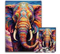 Puzzle 1000 pièces Éléphant coloré, Puzzle Difficile pour Adultes et Adolescents, soirée de Jeux en Famille, idée Cadeau stimulante pour Le Cerveau 50x75cm / 19,68x29,52 Pouces