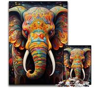 Puzzle 1000 pièces Éléphant coloré, Puzzle Impossible pour Adultes, Casse-tête Stimulant pour Adolescents, Jeu interactif Amusant en Famille 50x75cm / 19,68x29,52 Pouces
