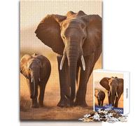 Puzzle 1000 pièces Éléphant d'Afrique - Jeu intellectuel et éducatif pour Un Père Noël Secret - Dimensions : 38x26cm