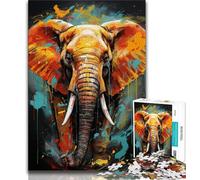 Puzzle 1000 pièces Éléphant d'Afrique pour Adolescents, Aide Le Cerveau à exercer des Jouets addictifs pour cultiver la Patience, Jeu de défi Unique (38x26cm)