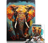Puzzle 1000 pièces Éléphant d'Afrique Puzzle 1000 pièces, Difficile avec des pièces entièrement emboîtables de Formes aléatoires 26x38cm