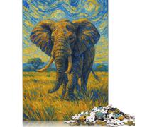 Puzzle 1000 pièces Éléphant dans Un Style Nuit étoilée pour Adultes Puzzle Cadeau Halloween en Papier Puzzles pour Adultes 1000 pièces (75 x 50 cm)