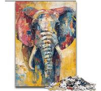 Puzzle 1000 pièces Éléphant de Style Basquiat pour Adolescents, à partir de 14 Ans Entraînez Votre Cerveau et Vos Mains Cadeaux de Noël (50x75cm)