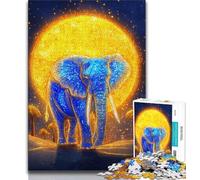 Puzzle 1000 pièces Éléphant doré pour Adultes, Aide Le Cerveau à exercer des Jouets addictifs pour cultiver la Patience Une œuvre d'art (38x26cm)