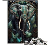 Puzzle 1000 pièces Éléphant du Monde Imaginaire Puzzles impossibles pour Adultes Taille 26x38cm Relax & Challenge, Art de décoration d'intérieur coloré, pour Les Amis