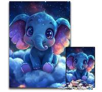 Puzzle 1000 pièces Éléphant endormi Puzzles en Carton pour 14 Ans et Plus Défi éducatif Activités Amusantes à la Maison, Cadeaux d'anniversaire, Cadeaux de Voyage 26x38cm