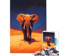 Puzzle 1000 pièces Éléphant Géant du Désert Défi Cérébral Jeu Addictif et Relaxant Décoration Parfaite Cadeau Père Noël Secret (Dimensions 38x26cm)