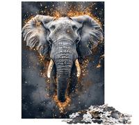 Puzzle 1000 pièces Éléphant Majestueux Golden Echo Puzzle pour Adultes Défi Difficile Stimule Le Cerveau Cadeau de Noël ou d'anniversaire (75x50cm/1000 pièces)