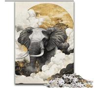 Puzzle 1000 pièces Éléphant Moment Dramatique pour Adolescents, Jeux Amusants en Famille, activités à la Maison, Cadeau d'anniversaire, Cadeaux de Voyage (26x38cm)