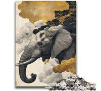 Puzzle 1000 pièces Éléphant Moment Dramatique » pour Adultes, Difficile à réaliser, mais Amusant et Humoristique, Cadeau d'anniversaire, décoration Murale (50x75cm)
