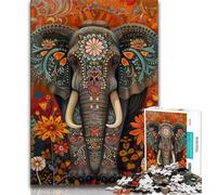 Puzzle 1000 pièces Éléphant Mort pour Adultes et Adolescents, Jeux d'activités familiales stimulants, Jouet à Faire soi-même pour décoration Murale de la Maison (50x75cm)
