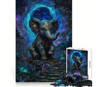 Puzzle 1000 pièces Éléphant orné dans Une forêt Magique pour Adolescents, Jeu de logique Robuste, Silencieux et aux Bords Nets, Cadeau élégant (38x26cm)