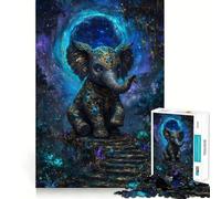 Puzzle 1000 pièces Éléphant orné dans Une forêt Magique pour Adultes, Jeu de logique et de Jeu à Partager, Finition Premium, Cadeau élégant (38x52cm)