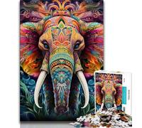 Puzzle 1000 pièces Éléphant psychédélique pour Adolescents, Jouet éducatif et éducatif, idéal comme Cadeau pour Toute la Famille 38x26cm