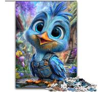 Puzzle 1000 pièces Éléphant sur Skateboard pour Adultes et Adolescents, Jeux éducatifs à Faire soi-même avec Affiche et fiche de Questions Assorties (50x75cm)