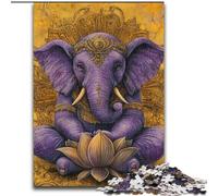 Puzzle 1000 pièces Éléphant Violet pour Adultes et Adolescents, Jouets éducatifs et éducatifs, Jeux en Famille avec Affiche et fiche de Questions-réponses (50x75cm)