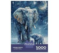 Puzzle 1000 Pièces Elephant with Baby Puzzles pour Adolescents - Anti-Stress - Défi Éducatif - Cadeau d'anniversaire Unique 70x50cm/1000pcs
