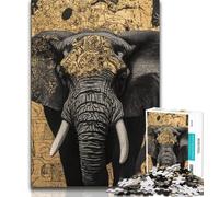 Puzzle 1000 pièces Éléphants d'Afrique pour Adolescents, pour Les Vacances à la Maison, avec des pièces de Formes aléatoires entièrement emboîtables 38x26cm