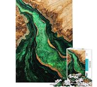 Puzzle 1000 pièces Emerald River en Bois Puzzle Artistique pour Adolescents idéal pour se détendre Pendant Les Vacances à la Maison Un défi Stimulant à relever pour réduire Le Stress (Taille 50x75cm)