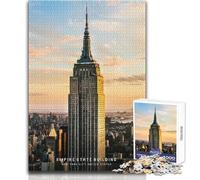 Puzzle 1000 pièces Empire State Building pour Adultes - Jeu éducatif - Idée Cadeau d'anniversaire ou de Père Noël Secret - Dimensions 50x75cm