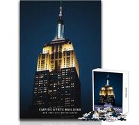 Puzzle 1000 pièces Empire State Building pour Adultes - Jeu éducatif - Idée Cadeau d'anniversaire ou de Père Noël Secret - Dimensions 50x75cm