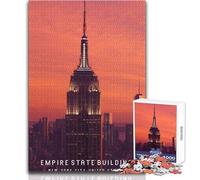 Puzzle 1000 pièces Empire State Building pour Adultes - Jeu éducatif - Idée Cadeau d'anniversaire ou de Père Noël Secret - Dimensions 38x52cm