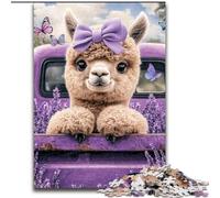 Puzzle 1000 pièces en Bois Alpaga Lavande 50x75cm pour Adolescents, soirée Jeux en Famille, idée Cadeau stimulante