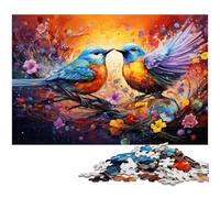 Puzzle 1000 pièces en Bois avec Oiseaux psychédéliques colorés Jeux éducatifs décoration d'intérieur 1000 pièces (75 x 50 cm)