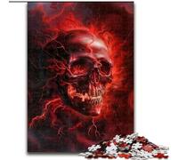 Puzzle 1000 pièces en Bois avec têtes de Mort colorées, pour Une Interaction familiale et Un défi cérébral, 1000 pièces(50x75cm)
