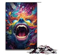 Puzzle 1000 pièces en Bois avec Visages colorés et Fantaisie pour Adultes et Enfants Jouet éducatif Anti-Stress (75 x 50 cm)