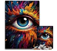 Puzzle 1000 pièces en Bois avec Yeux de phénix Couleur feu idéal pour Les Adolescents pour créer des Liens familiaux et pour décorer la Maison 1000 pièces (75 x 50 cm)