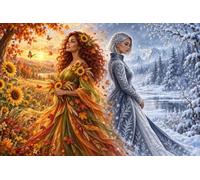 Puzzle 1000 pièces en Bois Chaleur d’Automne et Silence d’Hiver