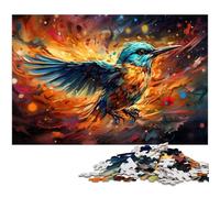 Puzzle 1000 pièces en Bois coloré représentant Un Oiseau Bleu Jeux éducatifs décoration d'intérieur 1000 pièces (75 x 50 cm)