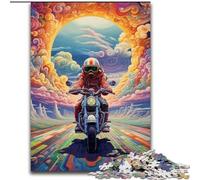 Puzzle 1000 pièces en Bois coloré représentant Une Moto, 50x75cm, Jeu Familial interactif, décoration d'intérieur à Faire soi-même, pour Les Casse-têtes
