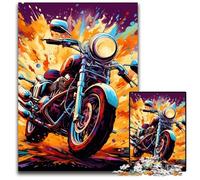 Puzzle 1000 pièces en Bois coloré représentant Une Moto pour Adultes. Un Casse-tête Stimulant à Faire soi-même, idéal pour Un Jeu Familial ou Un Cadeau décoratif. 50x75cm / 19,68x29,52 Pouces.