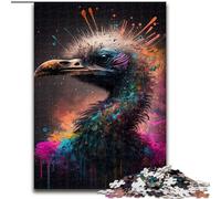 Puzzle 1000 pièces en Bois d'autruche pour Adultes, Jeu interactif Familial, pour Les 14 Ans et Plus (Taille 38x26cm)