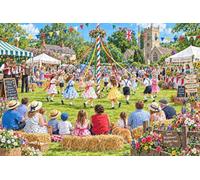 Puzzle 1000 pièces en Bois Fête du Village Autour du mât de mai