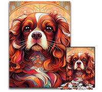 Puzzle 1000 pièces en Bois King Charles Spaniel pour Adultes. Un Casse-tête Stimulant à Faire soi-même, Un Jeu Familial idéal ou Un Cadeau décoratif. 50x75cm / 19,68x29,52 Pouces.