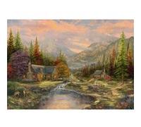Puzzle 1000 pièces en bois : Le ruisseau de montagne - Thomas Kinkade G