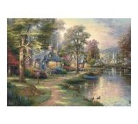 Puzzle 1000 pièces en bois : Le village au bord du lac - Thomas Kinkade G