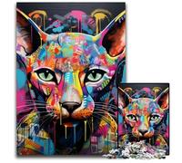 Puzzle 1000 pièces en Bois Motif Chat sans Poils et Graffitis pour Adultes. Un Casse-tête Stimulant à Faire soi-même, idéal pour Un Jeu Familial ou Un Cadeau décoratif. 50x75cm / 19,68x29,52 Pouces.
