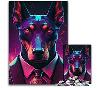 Puzzle 1000 pièces en Bois Motif Doberman pour Adultes, Jeu Familial interactif, décoration d'intérieur, Cadeau Casse-tête 50x75cm/19,68x29,52 Pouces