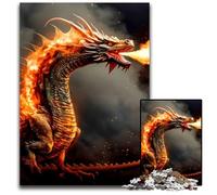 Puzzle 1000 pièces en Bois Motif Dragon Fantastique Idéal pour Les Adolescents Collectionneurs Décoration d'intérieur Cadeau de Voyage 1000 pièces (75 x 50 cm)
